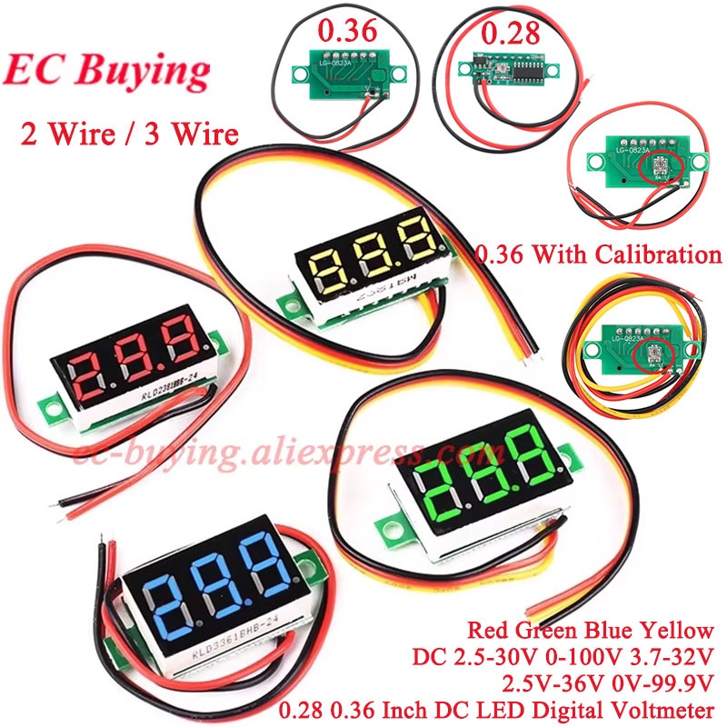 Power Supply Tester - 1-10 Unidades Voltímetro Digital LED Mini